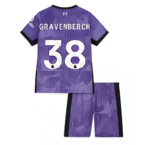Liverpool Ryan Gravenberch #38 Tredjeställ Barn 2023-24 Kortärmad (+ Korta byxor)